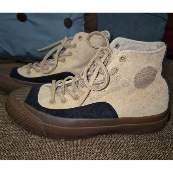 P.F. Flyers Other - P.F. Flyers Men’s Suede Ankle Bootie Lace-Up Colorblock Beige/Blue/Brown 5.5